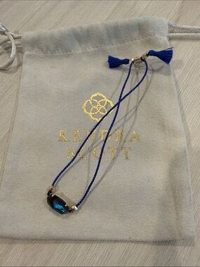 Kendra Scott Everlyne Navy Cord Friendship Bracelet in Navy Abalone